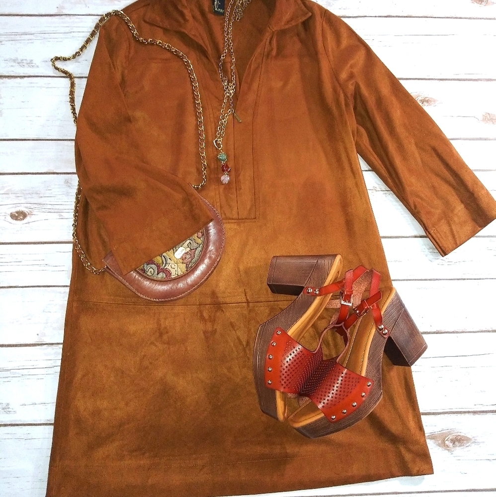 Forever 21 Rust Faux Suede Dress